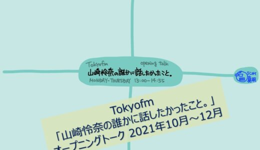 Tokyofm「山崎怜奈の誰かに話したかったこと。」オープニングトーク 2021年10月～12月